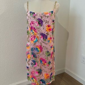 Sequin Spaghetti Strap Backless Mini Dress